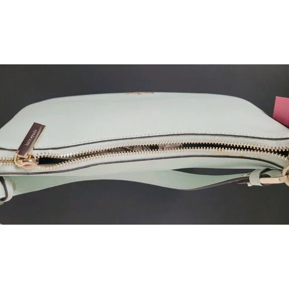 NWT KATE SPADE Staci Saffiano Leather Shoulder/Hobo Bag Crystal Blue $359 *FLAW - Picture 6 of 16